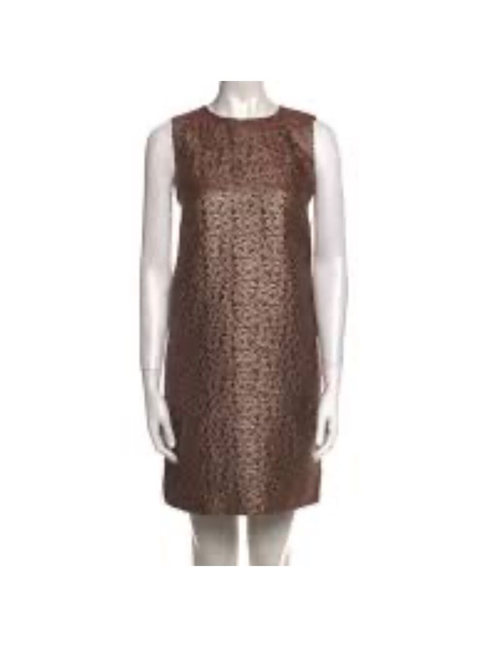 RED Valentino Gold and Brown Brocade Jacquard Mini Dress IT 44 US 6